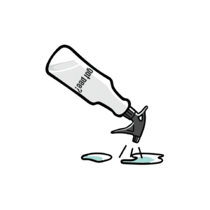 Illustration of a Got Pee trigger sprayer spraying Got Pee Odor Eliminator to remove hidden smells